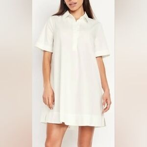 Old Navy White Collared Shirt Dress
